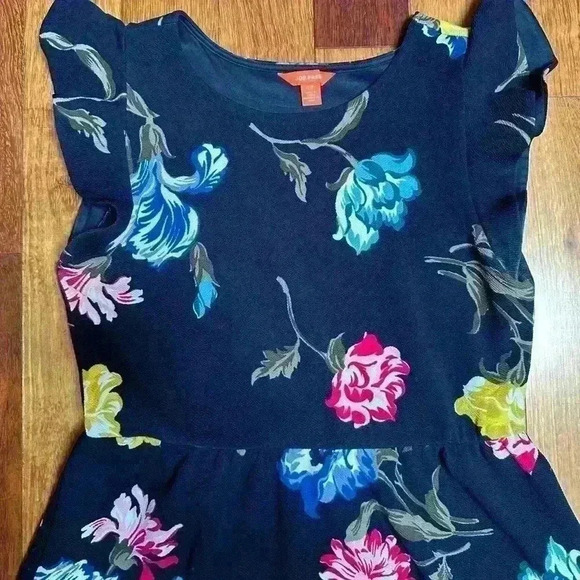 Joe Fresh | Dark blue floral  dress size S - M - Picture 2 of 3